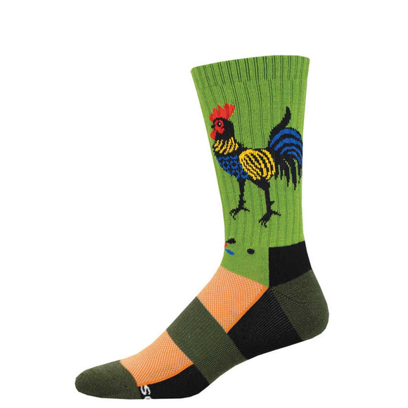 Men's Compass Wool Folk Art Rooster Socks