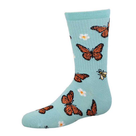 Kids' Athletic Bee Kind To Monarchs Socks