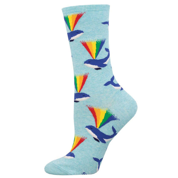 Ladies Rainbow Whale Socks