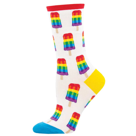  Holiday Hero Rainbow Pride Crew Socks, White Calf High Crew  Socks for Women and Men Rainbow Premium Cotton Made Pride Socks, Men and  Women Striped Socks - White Large : Clothing