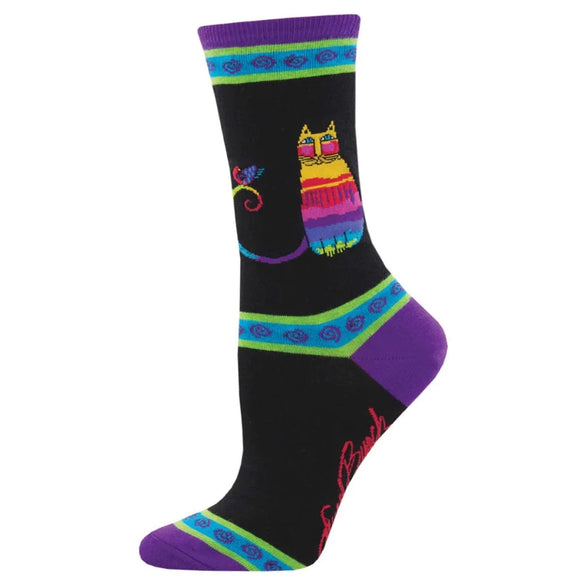 Ladies Laurel Burch Rainbow Cat Socks
