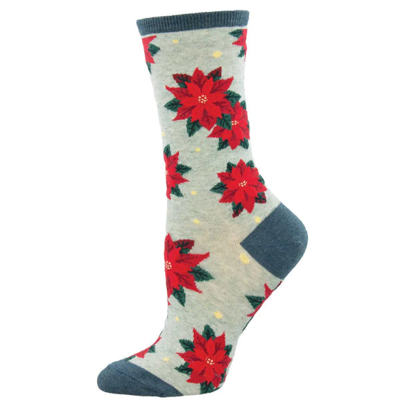 Ladies Poinsettia Socks