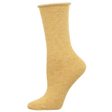 Ladies Bamboo Solid Roll Top Socks