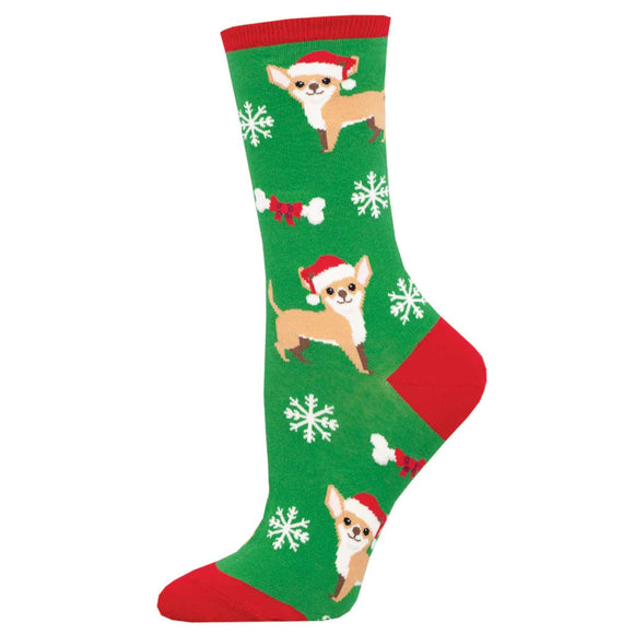Ladies Festive Chihuahua Socks