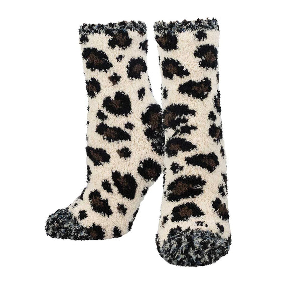 Ladies Warm & Cozy Fuzzy Leopard Print Socks