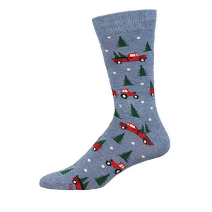 Men's Bamboo Christmas Farm Socks