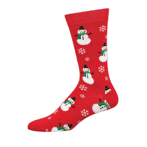 Men's Bamboo Smiling Snowmen Socks