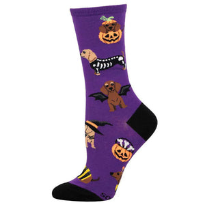 Ladies Halloweiner Dogs Socks