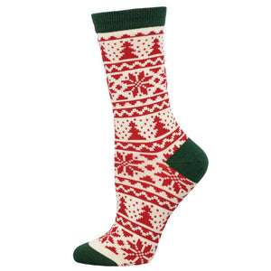 Ladies Bamboo Christmas Fair Isle Socks