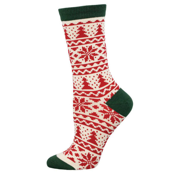 Ladies Bamboo Christmas Fair Isle Socks