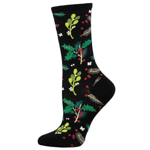 Ladies Mistletoe and Holly Socks