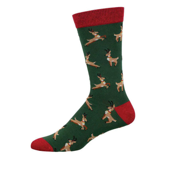 Men's Bamboo Leaping Reindeer Socks
