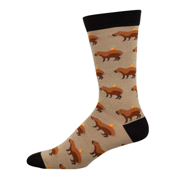 Men's Bamboo Capybara Orange Socks