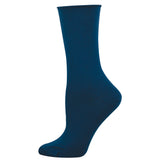 Ladies Bamboo Solid Roll Top Socks