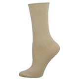 Ladies Bamboo Solid Roll Top Socks