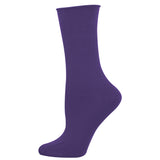 Ladies Bamboo Solid Roll Top Socks