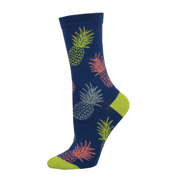 Ladies Bamboo Pineapple Print Socks