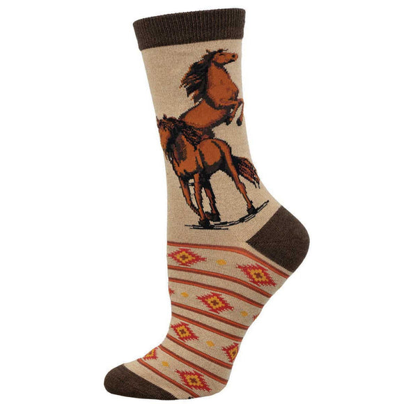 Ladies Bamboo Wild, Wild, Horses Socks