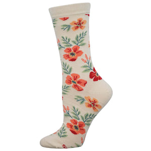 Ladies Bamboo Wild Flowers Socks