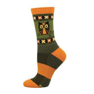 Ladies Compass Wool Owl Alert Socks