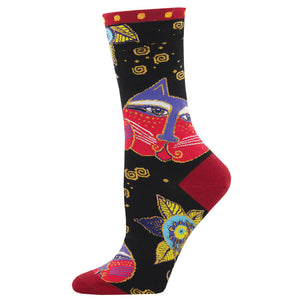 Ladies Laurel Burch Carlotta Cat Socks