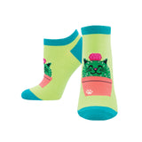 Ladies Kitty Cactus Ped Socks
