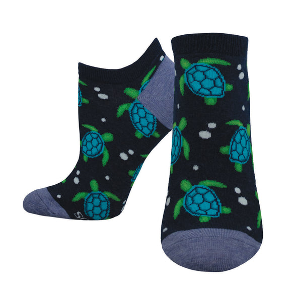 Ladies Tide-y Turtles Ped Socks