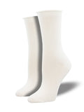 Ladies Bamboo Solid Roll Top Socks